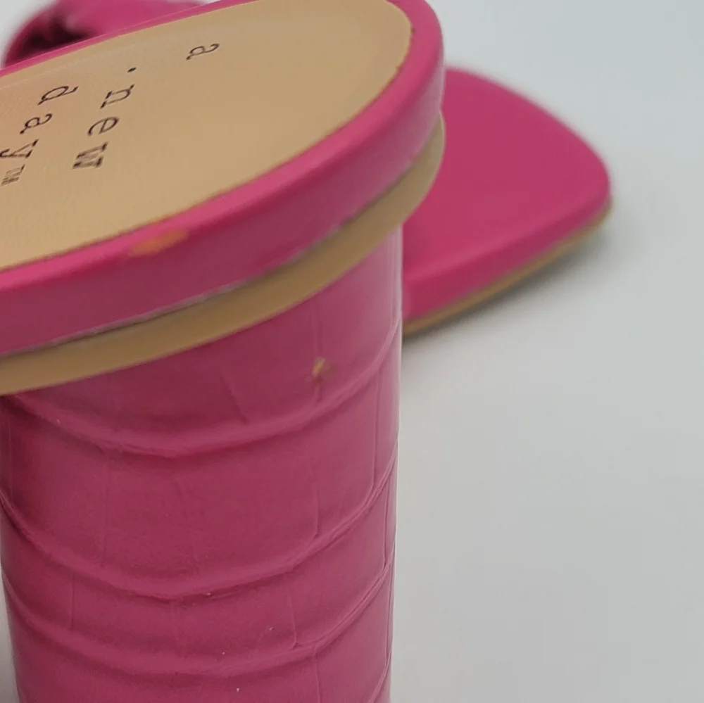 A New Day Basil Braided Block Heel Sandals Magenta Pink Size 6.5 Mules - Picture 5 of 13